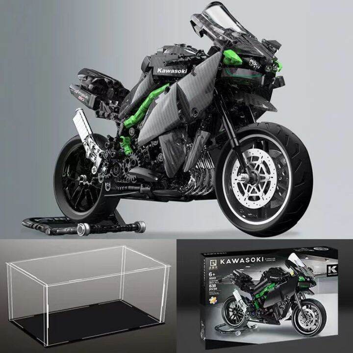 รถจักรยานยนต์ใช้ได้กับเลโก้-kawasaki-h2บล็อคก่อสร้างชิ้นส่วนของเล่นผู้ใหญ่ความยากสูงของขวัญสำหรับเด็กชายยักษ์