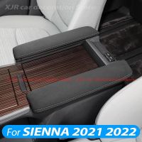 Microfibre Leather Center Armrest Box Case Cover For Toyota Sienna 2021 2022 Car Essories Interior Protective Sleeve