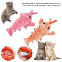 Electric Jumping Cat Toy Shrimp Moving Simulation Lobster Electronic Plush Toys For Pet Dog Cat Children Stuffed Animal Toy