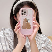 For 13 Case Cute Pink Grimace Mirror Phone Case For 12 11 Pro Max X XR XS Max Twisted Edge Shockproof TPU Cover