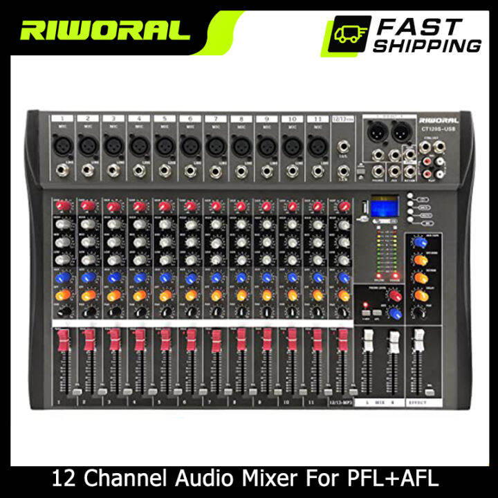 Audio Mixer Sound System Professional 6 8 12 Channel Mixer Built-in ...
