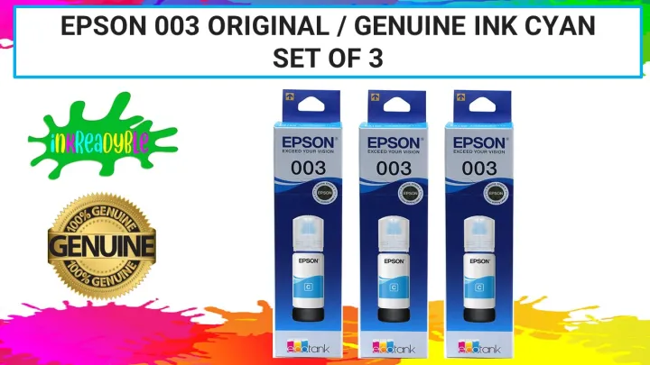 Epson 003 Cyan Genuine Ink Bottle Set Of 3 Lazada Ph 4415