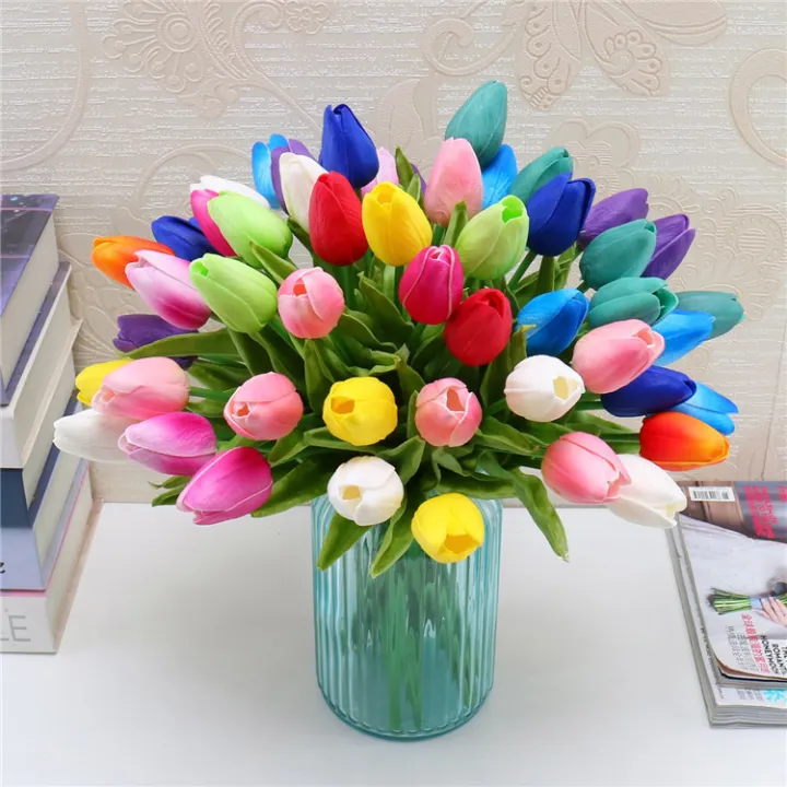 Một Bông Hoa Tulip giả PU bằng nhựa cao su cao cấp - Hoa lụa, Hoa ...
