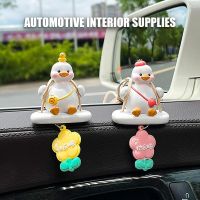 ❅۞△ Car Duck Ornament Funny Swing Duck Car Hanging Pendant Car Rearview Mirror Decor Road Bike Motor Helmet Riding Bicycle Accessory