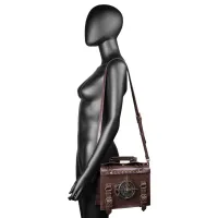 Steampunk Vintage Crossbody Bags For Women Leather Handbags Shoulder Sling Bag Female Bolsos Mujer Goth Techwear Postman Box