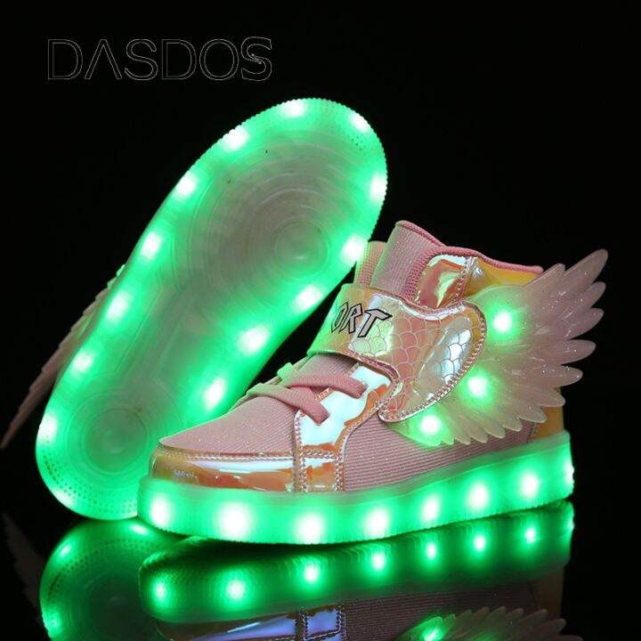 Size 27-37 Children'S Led Shoes Boys Girls Lighted Sneakers Glowing Shoes  For Kid Running Sport Breathable Casual Luminous Sole | Lazada.Vn