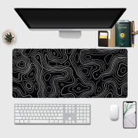 Topography Mouse Pad Topographic Map Lines Mousepads 90x40cm 80x30cm Stitched Edge Contour Geographic Desk Mat PAD tetikus