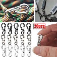 20PCS Mini Carabiner คลิป Tiny Alloy ฤดูใบไม้ผลิ Snap Hook พวงกุญแจ Clasps EDC ขนาดเล็กแขวนหัวเข็มขัดสำหรับกระเป๋าเป้สะพายหลัง Camping Bottle