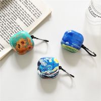 For Samsung Galaxy Buds2 Buds pro LIVE Artist Oil Painting Van Gogh Wireless Earphone Case soft Protective Cover charging Box Drawing Painting Supplie