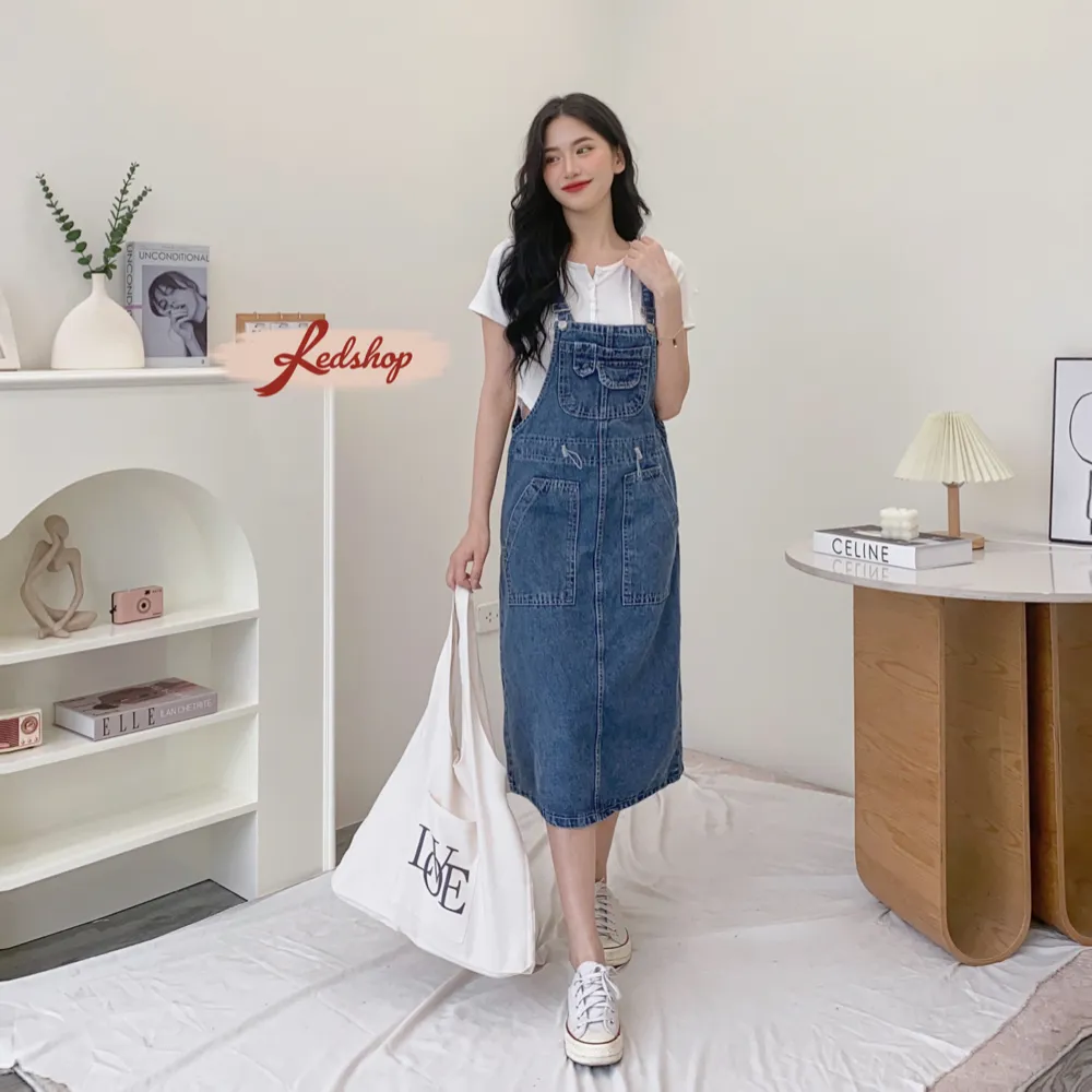 Váy Yếm Cổ Vuông Dáng Chữ A Xòe Rộng Dễ Thương Bigsize Từ 60kg Đến 100kg |  Shopee Việt Nam