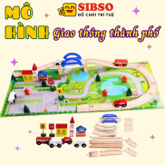 Đồ chơi lắp ghép mô hình giao thông thành phố bằng gỗ C034