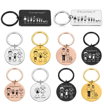 Teamer Custom Personalized Keychain Cute Car Key Chain Customize Name  Keyring Stainless Steel Fashion Jewelry Anti-lost Gifts