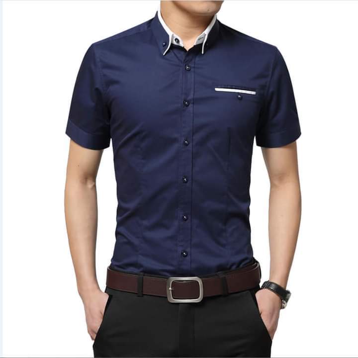 FASHIONABLE SHORT SLEEVE PLAIN POLO SHIRT WITH BUTTON FOR MEN | Lazada PH