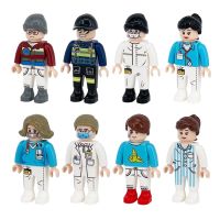 Playmobil ชุดของเล่นก่อตึกเพื่อการศึกษา4.5ซม. สำหรับเจ้าหน้าที่ทางการแพทย์เมืองชิ้นส่วนบล็อกขนาดเล็กของเล่นตัวเลขเด็ก