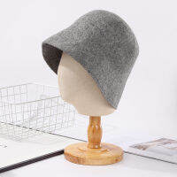 Abstinence Series Black Wool Cap Winter Men Women Newsboy Caps Solid Color Hat Face-Looking Small Woolen Bucket Beggar Hat