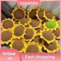 RUPANBO039392692 2pcs ดีไอวาย หัวดอกไม้โครเชต์ กิ๊บติดผม ถักด้วยมือ หัวดอกทานตะวัน ของใหม่ จี้ห้อยคอ ดอกไม้จำลอง บ้านในบ้าน