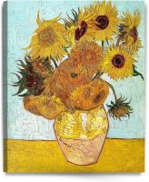 ดอกทานตะวันสิบสอง Vincent Van Gogh ขั้นตอนก่อนทำศิลปะผ้าใบ Giclee ศิลปะบนผนังสำหรับ30x24การตกแต่งบ้าน