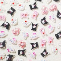 CHENG เคสโทรศัพท์ DIY 10ชิ้น Cinnamoroll Kuromi สติ๊กเกอร์ติดตู้เย็นแผ่นติด Diy อุปกรณ์เสริมตุ๊กตาสติกเกอร์ตกแต่งแผ่นปะรูปหอยโทรศัพท์มือถือ