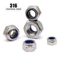 2/5/10/50pcs M2.5 M3 M4 M5 M6 M8 M10 M12 M16 DIN985 316 A4 Stainless Steel Hex Hexagon Nylon Insert Self Lock Nut Nylock Locknut Nails Screws Fastener