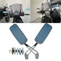 Chrome Universal 8MM 10MM Blue Rearview Side Mirror For Harley Honda Suzuki Kawasaki Street Sports  Bike Chopper Cruiser Scooter Mirrors