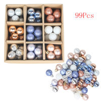 99Pcs 3cm Christmas Tree Balls Pendant Ornament Plastic Hanging Ball Home Christmas Party Decoration 2021 New Year Gift
