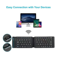 Mini Folding Teclado Bluetooth Compatible Keyboard สำหรับ Android Windows IOS ภาษาประเทศรัสเซียเกาหลีสเปน Portugue