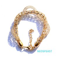 Fashion Jewelry Women Gold Color Hollow Bracelet for Female Crystal Twist Chain Bracelet Women Wedding Accessories Ladies Gifts