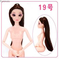 Pokimoto 3D สีตาจริงติดต่อตุ๊กตาบาร์บี้ Body Nude Baby Body 12 Joints ตุ๊กตา Play House สาวเจ้าหญิง Toy