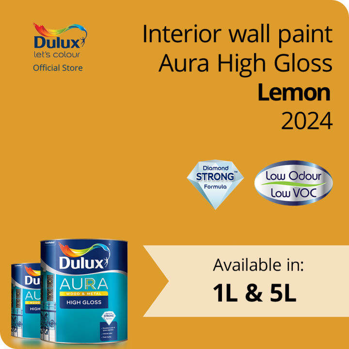 Dulux Aura High Gloss Lemon (2024) (Gloss Retention) (Enamel) Lazada