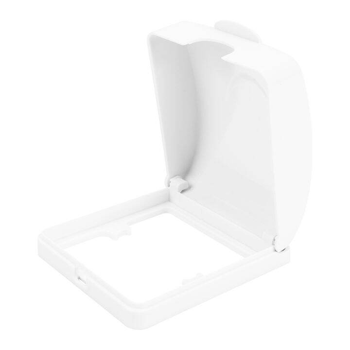 Bathroom Wall Switch Protector Flip Cap White Plastic Waterproof Cover