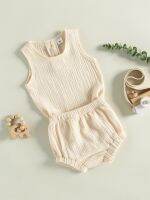 Organic Cotton Baby Romper Set with Matching Shorts and Sleeveless Tank Top - Perfect Summer Outfit for Boys and Girls Gender  by Hs2023