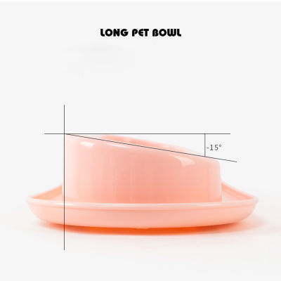 Long Pet Cat Bowl 40cm Upgraded Multi-cats Feeding at Same Time Food Milk Feeding Dish Plastic Anti-slip Bowl for Cat Kitten