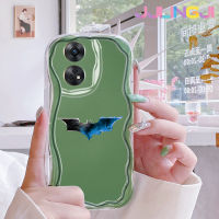 Jjlingji เคสสำหรับ OPPO Reno 8 T 5G Reno8 T A1 Pro Reno 8 5G Reno 8 Pro 5G เคสแฟชั่นลายค้างคาวเนื้อครีมกันกระแทกแบบใสนิ่มเคสมือถือโปร่งใสลายกล้องถ่ายรูปที่สร้างสรรค์เคสซิลิกาเจลป้องกัน