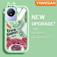 YIWESAN เคสสำหรับ VIVO Y02 Y02A Y11 2023,เคสการ์ตูนหมีสตรอเบอร์รี่น่ารักกรอบเคสใส่ Tpu เคสกันกระแทกกล้อง