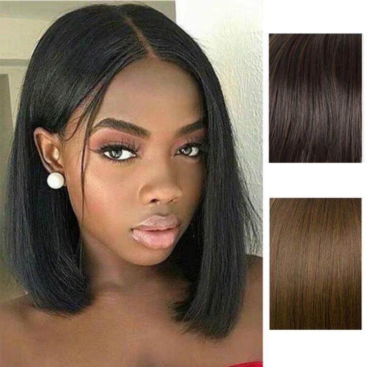 Dark brown 2024 short straight hair