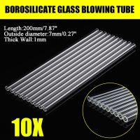 Wholesale 10Pcs 200x7x1mm Thick Transparent Wall Borosilicate Glass Blowing Tube Mixer Rod for School Lab Chemical Experiment