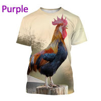 2023 NewNew Men S Rooster 3D พิมพ์เสื้อยืดสบายๆสัตว์ไก่ Art พิมพ์แขนสั้น Harajuku สไตล์ Streetwear Tops