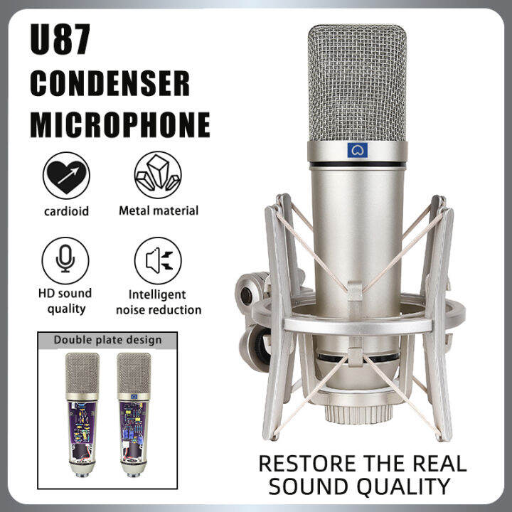 U87 Original High Quality Condenser Microphone Livestreaming Mic 3.5mm Absorb Noise
