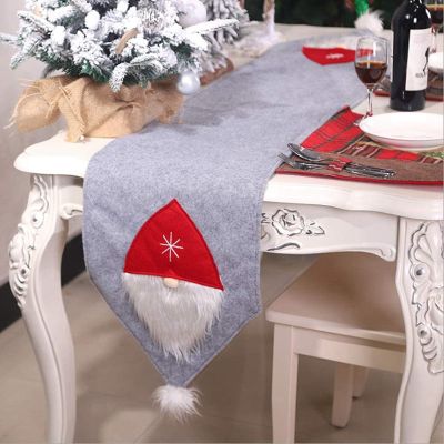 1 Pcs Christmas Decoration Tablecloth Santa Claus Table Runner Home Decor Christmas Party Table Decorations