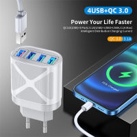 Lovebay 4พอร์ต USB Charger เครื่องชาร์จศัพท์48W QC 3.0 Fast Charging Adapter สำหรับ 13 12 Samsung S20 P30 USB Charger