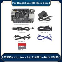 For Beaglebone BB Black AM3358 512MB+4GB AI Development Board EMMC Development Board with TTL Line+Network Cable+32G SD Card+Power