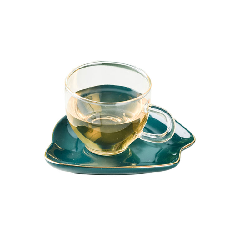 hot-premium-green-golden-glass-swan-teapot-with-strainer-and-holder-services-teaware-set-cup-and-saucer-water-flower-kettle