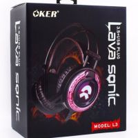 OKER L3 Lava sonic หูฟังเกมมิ่ง ระบบสเตอริโอ 2.1 เชื่อมต่อด้วย AUX 3.5 mm