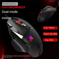 Topdigit G502เมาส์ไร้สาย2.4G สองโหมด Mouse Notebook สำนักงานตั้งโต๊ะเมาส์เล่นเกมส์ส่องสว่าง