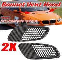 2PCS Engine Hood Vent Louvers Air Scoop Bonnet Vent Cover For-BMW E90 E91 E92 E93 M3, Carbon Fiber Pattern