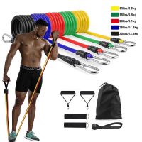 11 Pieces/Set Crossfit Latex Resistance Band Training Exercise Tube Yoga Rope Pull Elastic Rubber Expander Fitnes Equipment Belt Exercise Bands