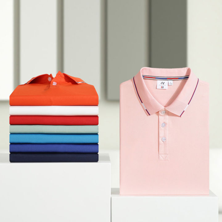 2023 New Fashion Brand Polo Shirt Men's Summer Mandarin Collar