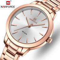 NAVIFORCE ผู้หญิงแบรนด์หรูธุรกิจนาฬิกาสำหรับแฟชั่นควอตซ์กันน้ำสแตนเลสวงผู้หญิงนาฬิกาที่สง่างาม