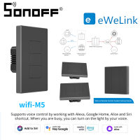 E Life Smart Store SONOFF M5 SwitchMan สวิตช์ติดผนังอัจฉริยะ,สวิตช์ปุ่มกดแบบ120ชนิด1/2/3 Gang แผงติดผนังอัจฉริยะแอปรีโมทคอนโทรลรองรับระบบ R5 2.4G Wi-Fi ตัวควบคุมฉากไร้สาย6-Key ฟรีสายไฟสวิตช์เปิดปิด