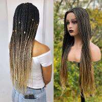 【jw】﹍ Braiding Hair Wig 26 inch Braided Wigs Ombre Synthetic Barids